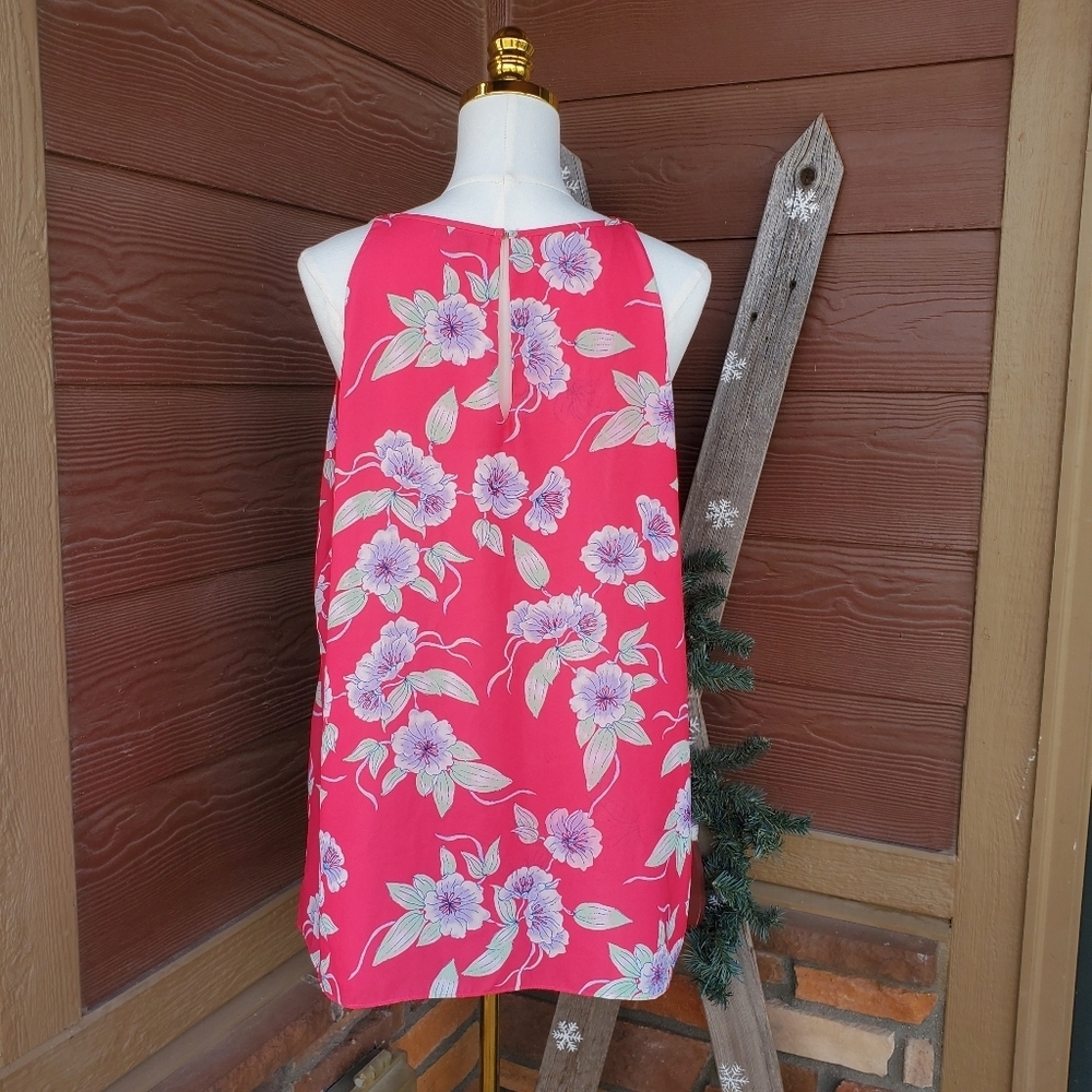 Emma & Olivia Coral Pink Floral Sleeveless Flowy Women's Blouse Size XL NWOT - Picture 14 of 16